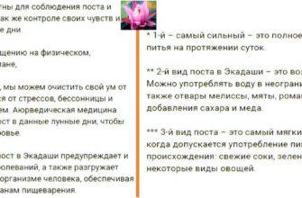 Экадаши что можно и нельзя есть