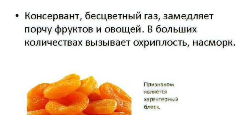 Консервант е220 в сухофруктах что это